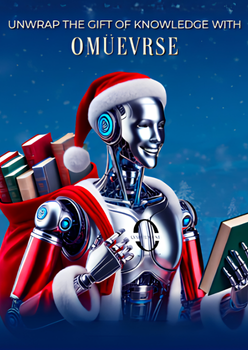 Robot wearing a read christmas dress